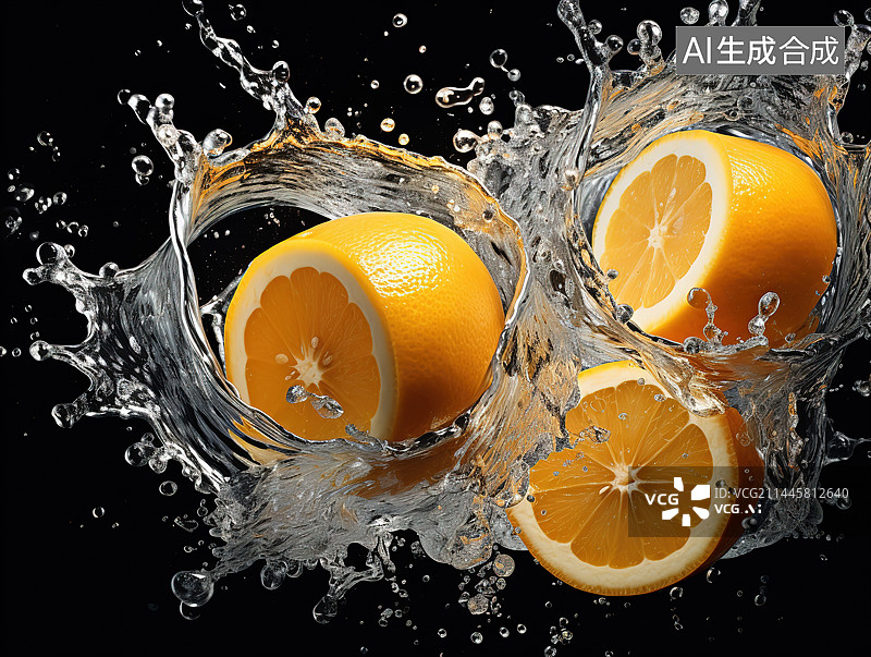 【AI数字艺术】溅起的水花图片素材