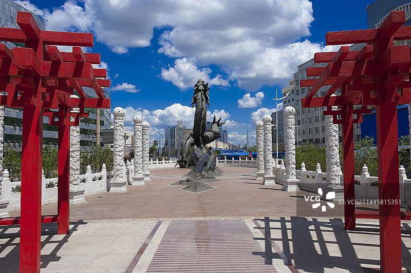 哈尔滨南岗区黑龙广场图片素材