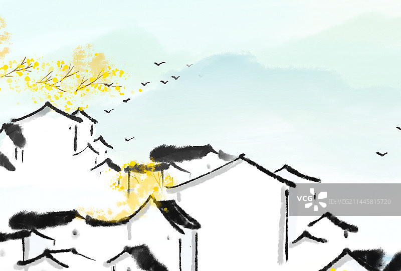 鸟在天空中栖息在植物上的特写镜头图片素材