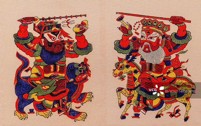 绘画美术，朱仙镇木版年画，燃灯道人图片素材