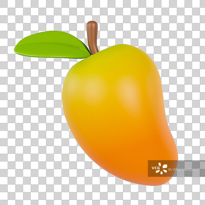 3D立体夏季水果芒果元素图片素材