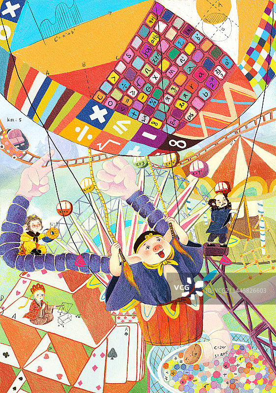 游乐场数学教学图片素材
