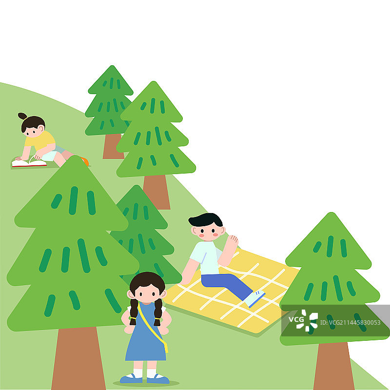 在公园草坪上看书学习的人图片素材