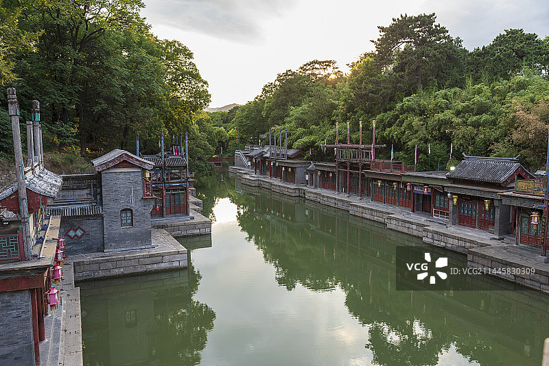 北京颐和园苏州街风景图片素材