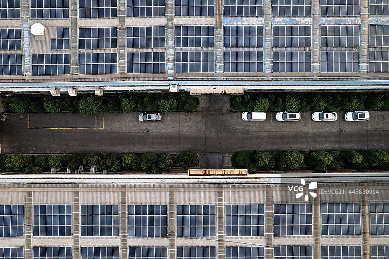 工厂厂房屋顶太阳能光伏图片素材