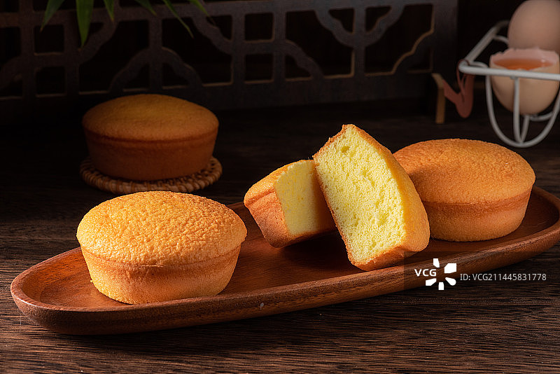 乡村风格的中式糕点小蛋糕特写图片素材