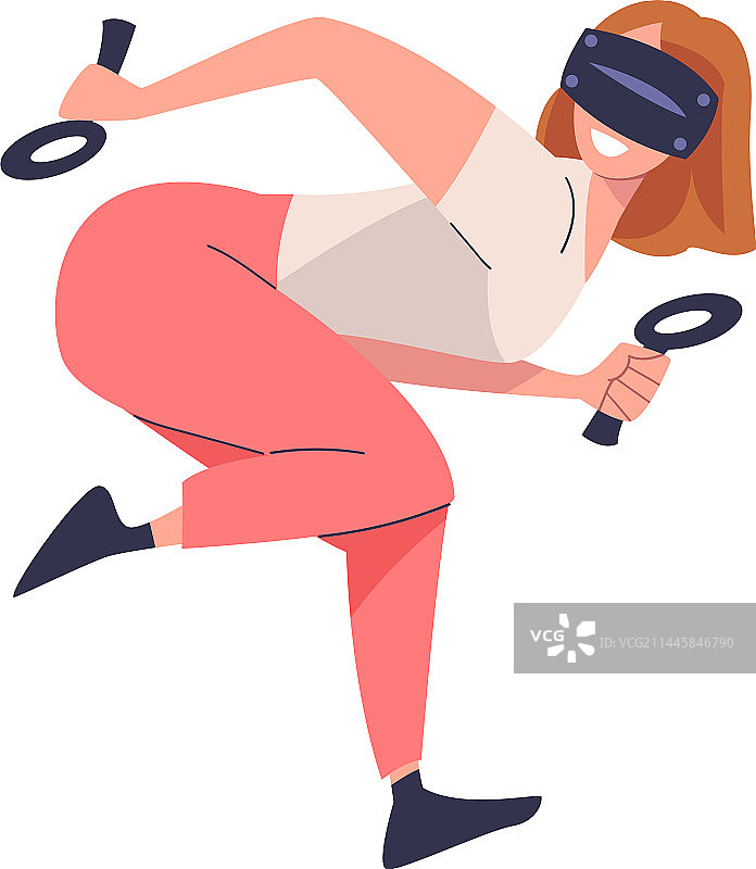 虚拟现实中与女性角色互动图片素材