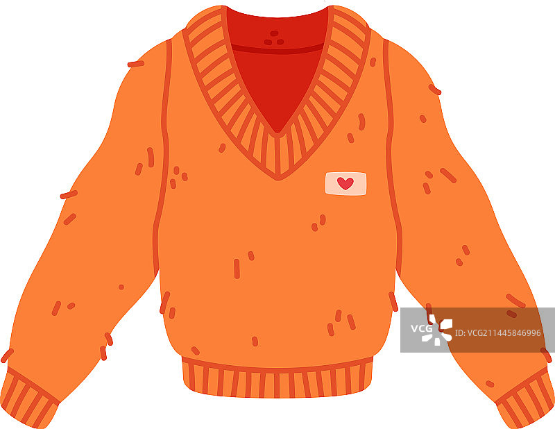 橙色长袖毛衣图片素材