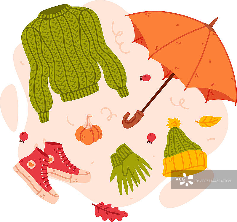 暖秋服饰和明亮配饰图片素材