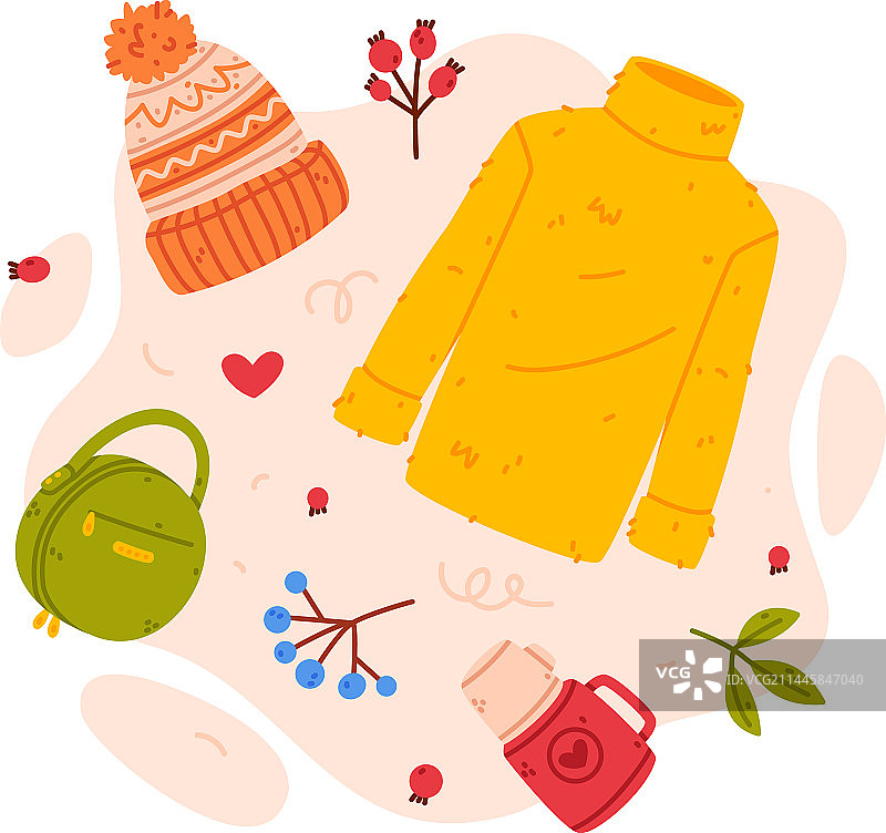 暖秋服饰和明亮配饰图片素材