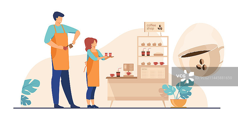 咖啡店里的咖啡师图片素材