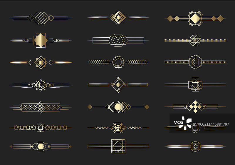 现代金色分隔线图片素材