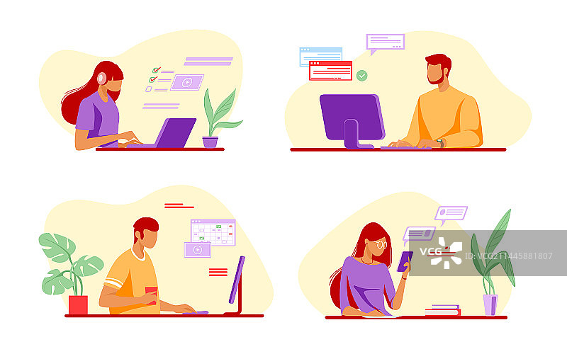 人们使用在线App图片素材