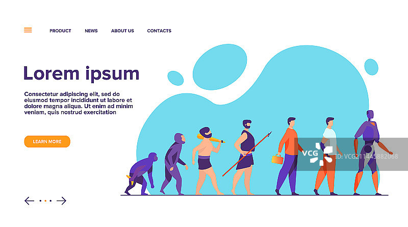 从猴子到赛博格的人类进化图片素材