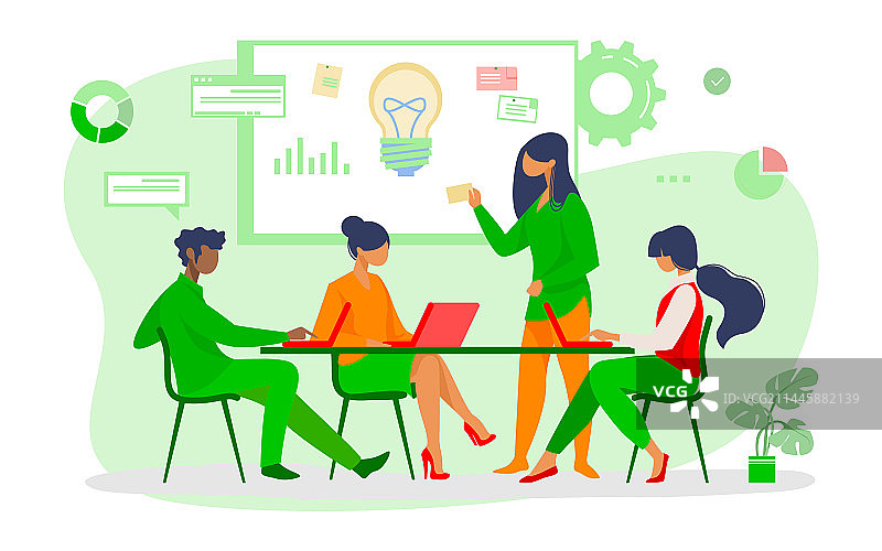 商务团队讨论创业想法图片素材