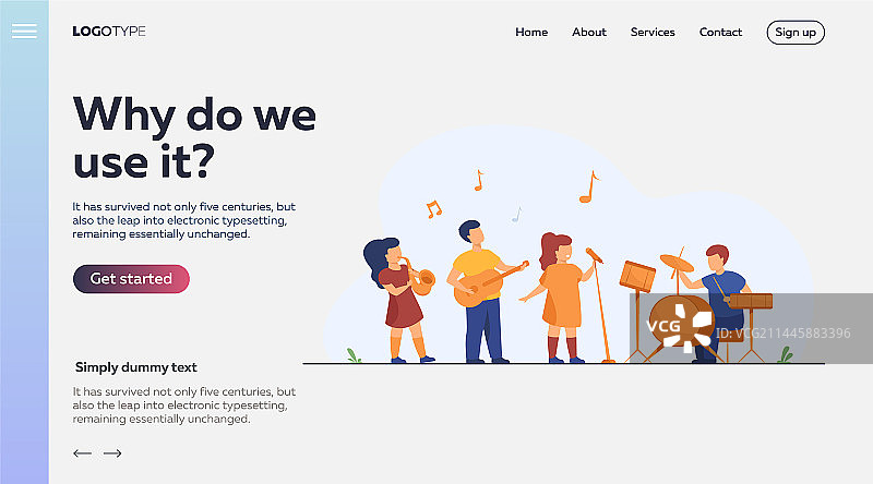 学校音乐节上的可爱年轻音乐家图片素材