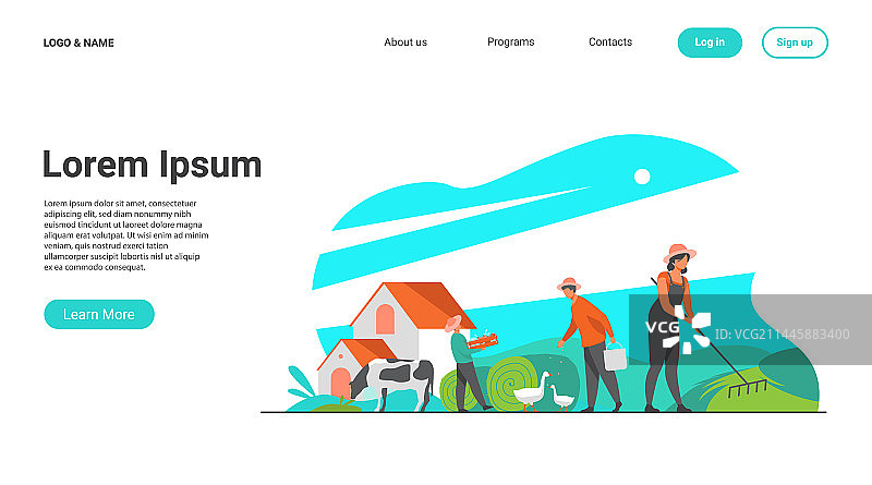 一群人在农场工作图片素材