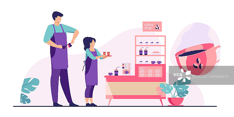 咖啡店里的咖啡师图片素材