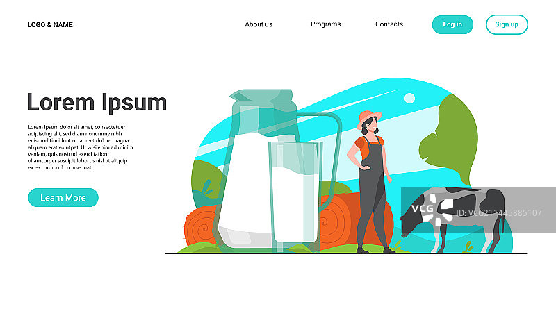 玻璃罐中的新鲜牛奶图片素材