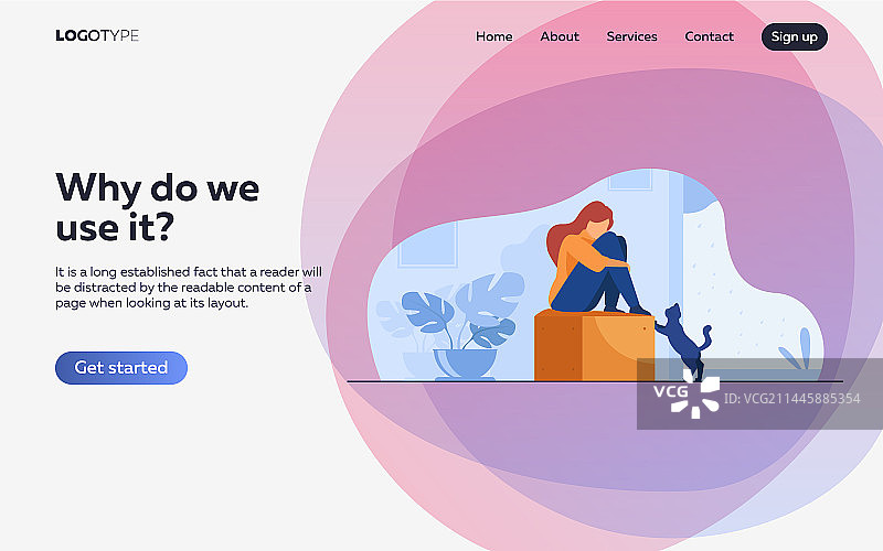 患有抑郁症的孤独女孩图片素材