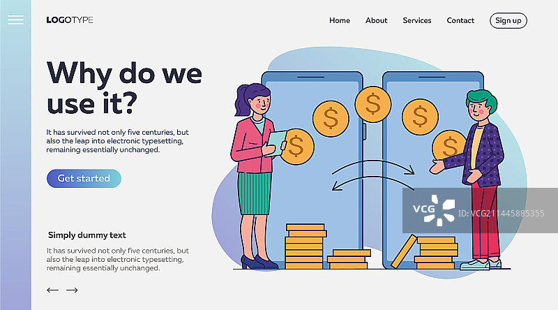 人们通过手机进行金融交易图片素材