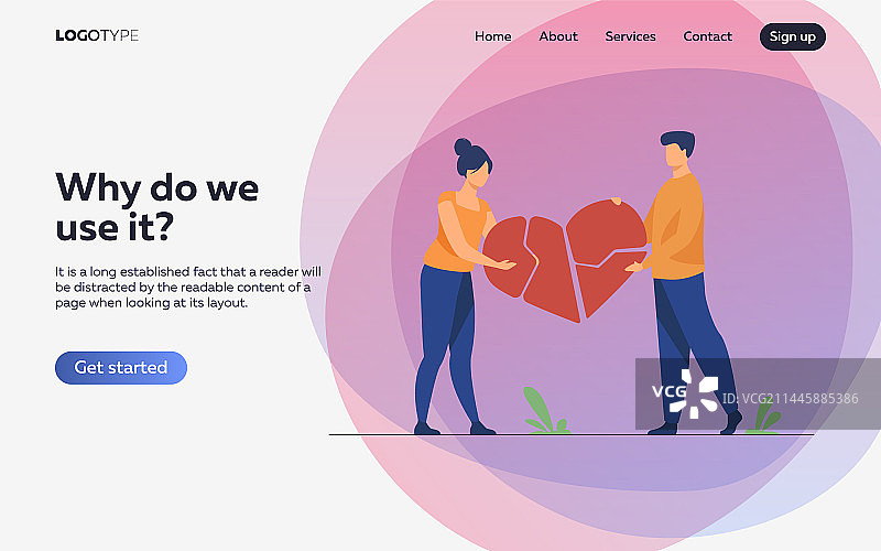 情侣修补破碎的心图片素材