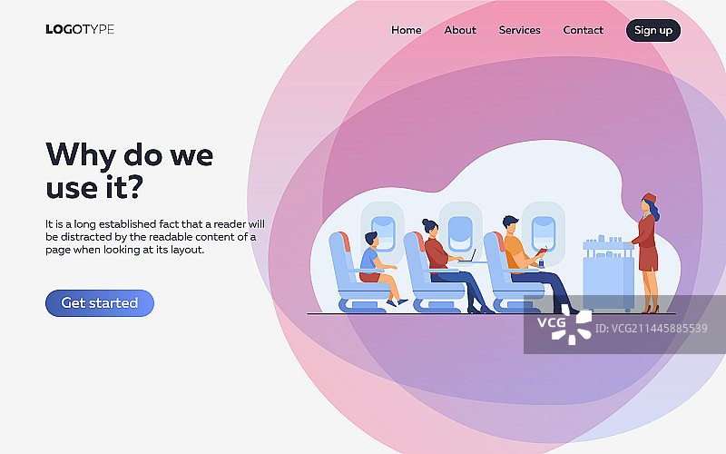 舒适空中旅行扁平风格插画图片素材