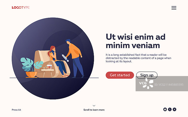 围着围巾的女人患感冒图片素材