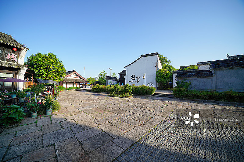 浙江省嘉兴市海盐县盐官古城迷人风光图片素材