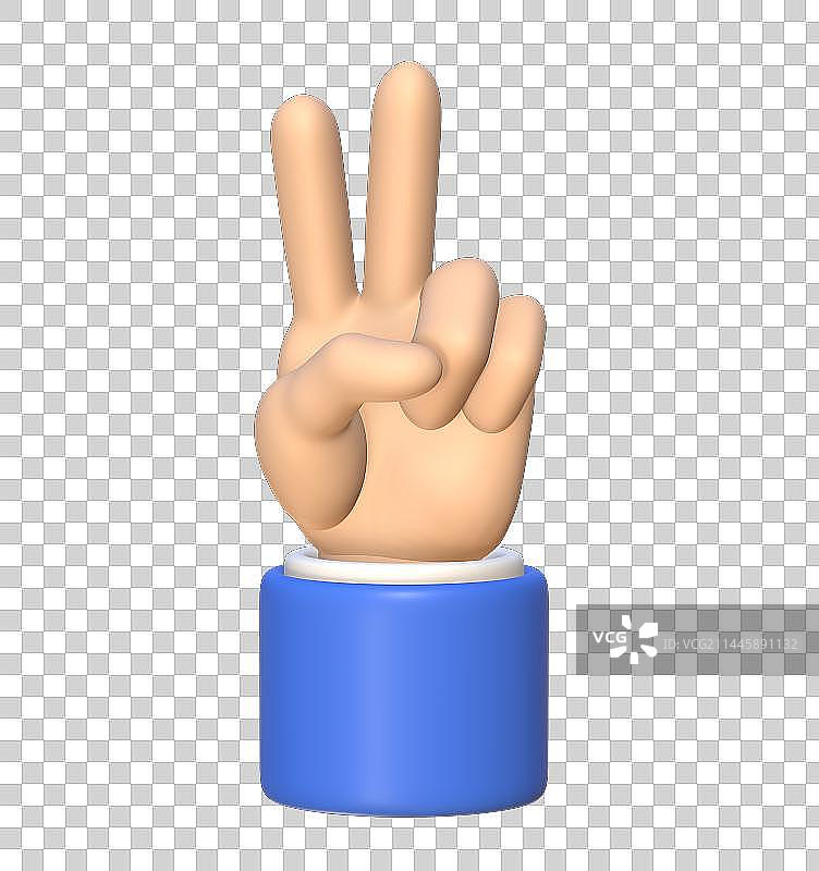 手势语3D插画元素图片素材