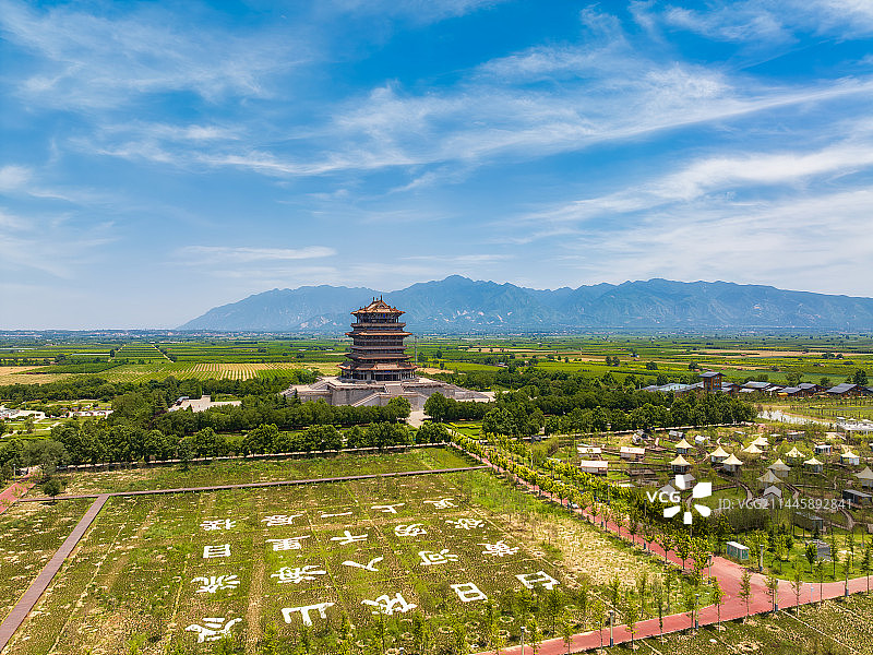 中国古代四大名楼，山西省运城市永济市蒲州镇——鹳雀楼图片素材