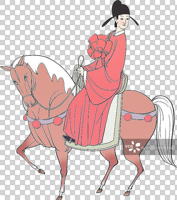 挎红花骑马游街的古代状元新郎官人物元素图片素材