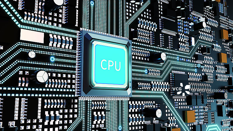 C4D渲染CPU科技芯片图片素材
