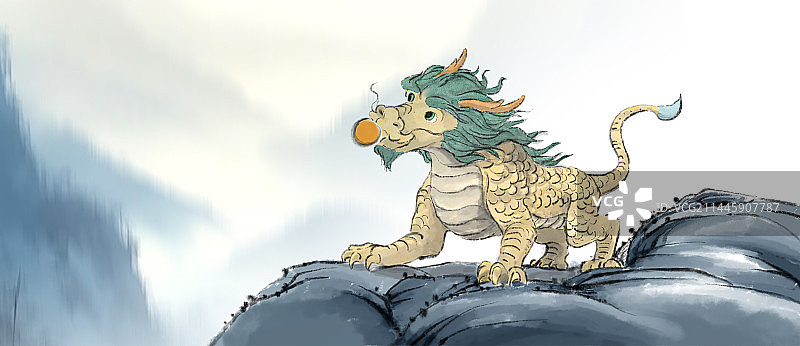 麒麟吉祥插画图片素材