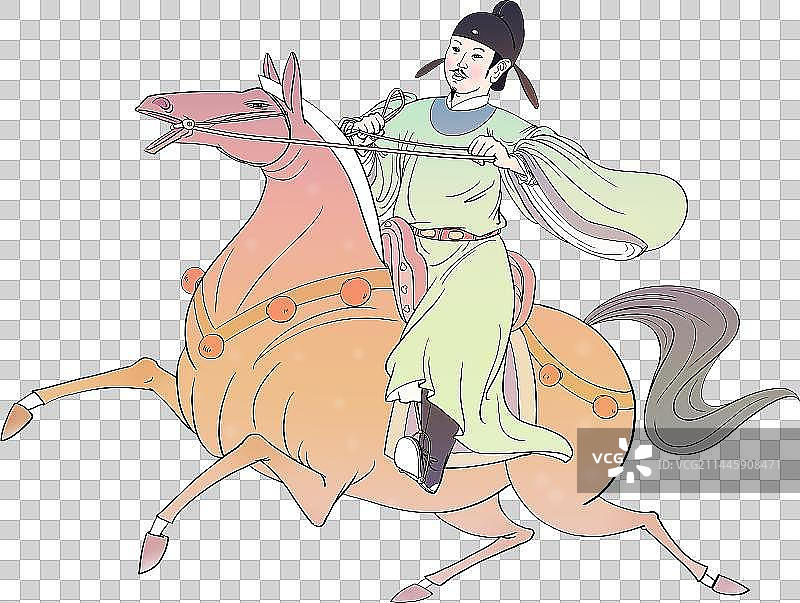 骑马的唐朝诗人李白人物元素图片素材