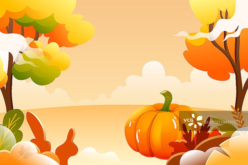 立秋节气秋游，秋天农民粮食大丰收矢量插画图片素材