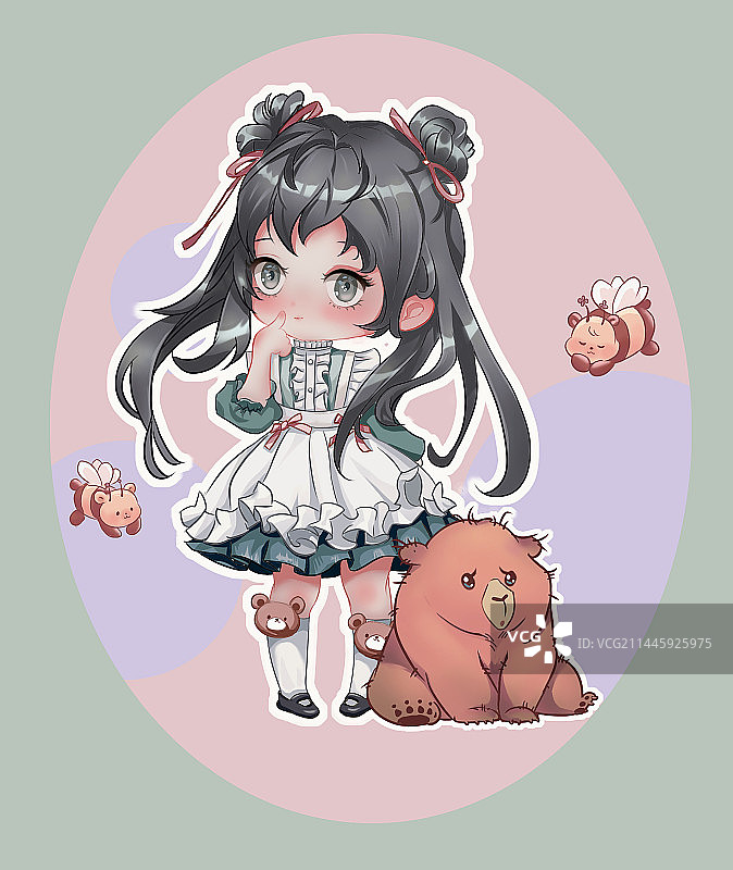 Q版人物女生图片素材