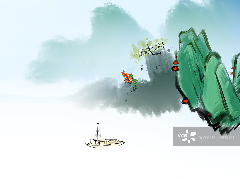 人们在雪山上划独木舟图片素材