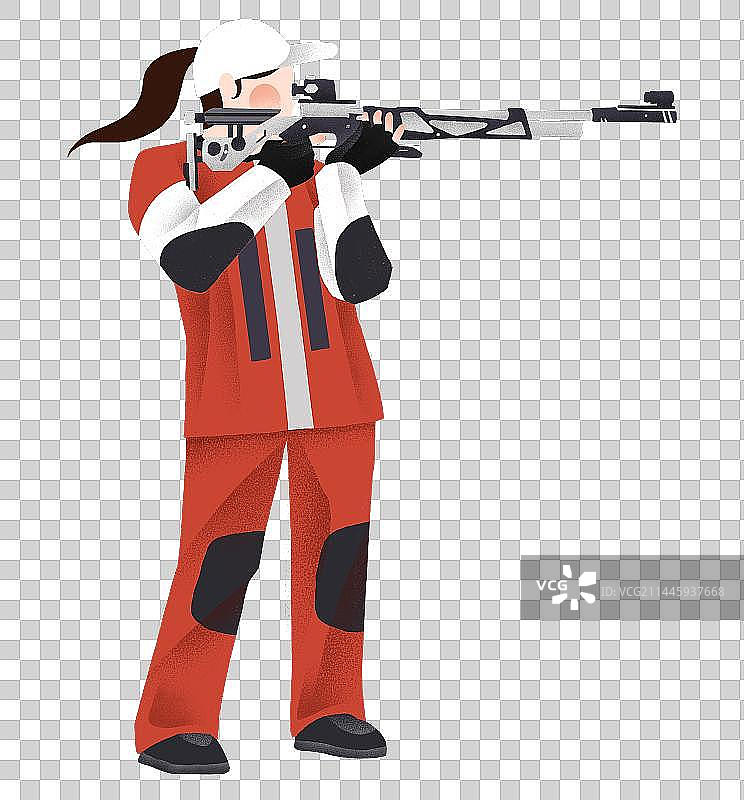 运动项目运动员女子射击元素图片素材