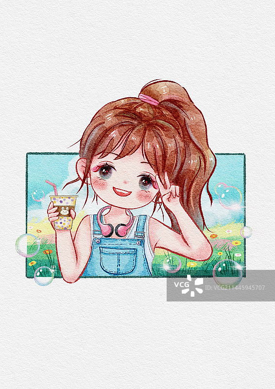 夏日女孩图片素材