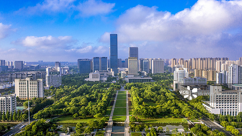 祥泰之州，俯瞰泰州城市中心图片素材