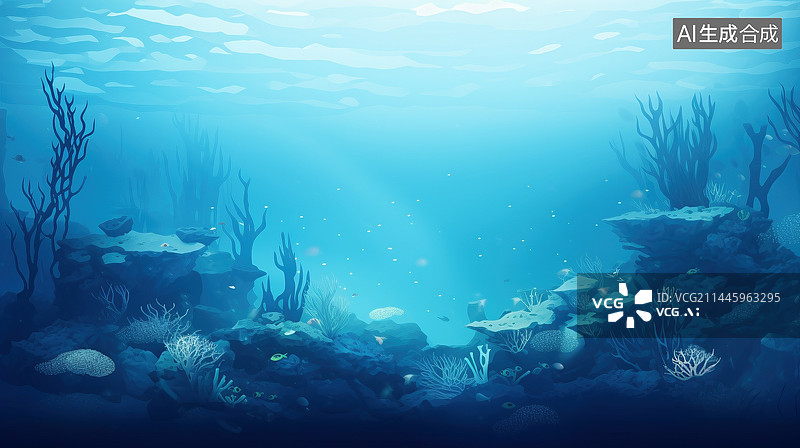 【AI数字艺术】海底梦境水世界图片素材