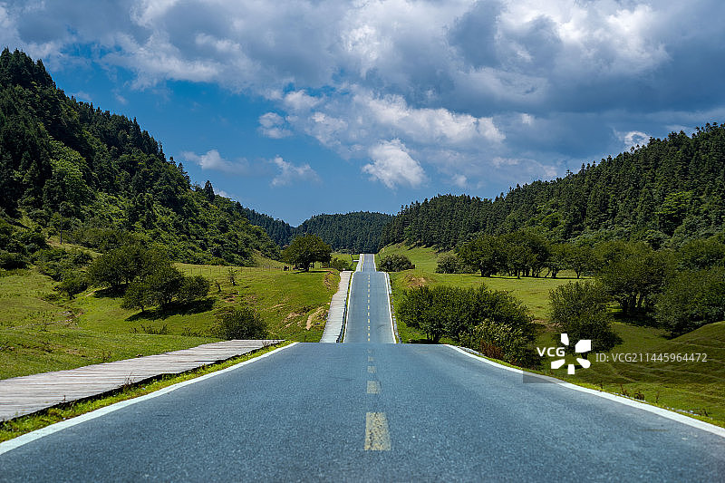 仙女山高山草原和公路图片素材