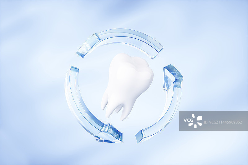 3D渲染的白色牙齿模型图片素材