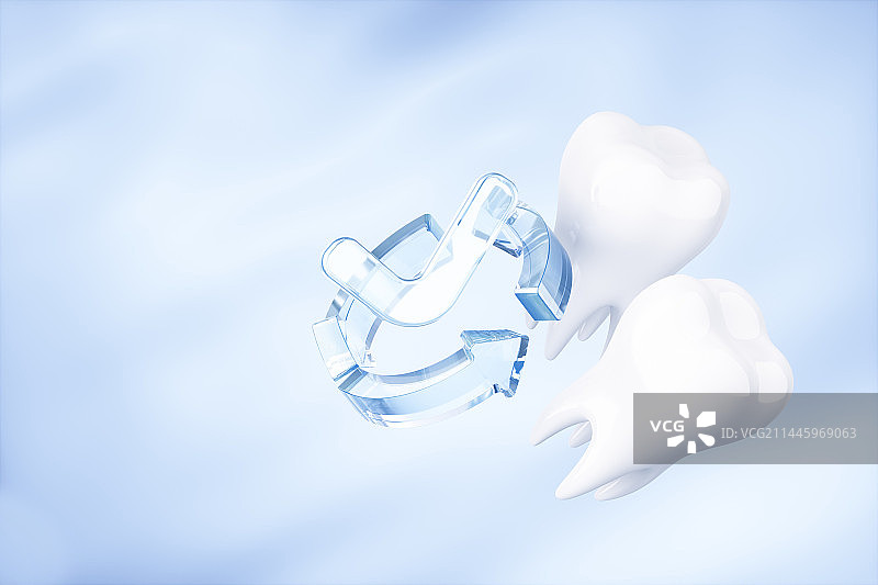 3D渲染的白色牙齿模型图片素材