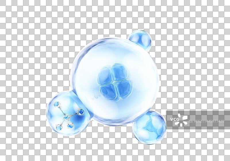 3D渲染的微观世界里的分子结构图片素材
