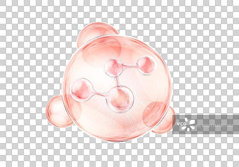 3D渲染的微观世界里的分子结构图片素材