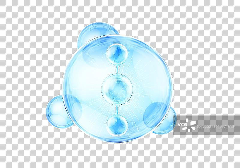 3D渲染的微观世界里的分子结构图片素材