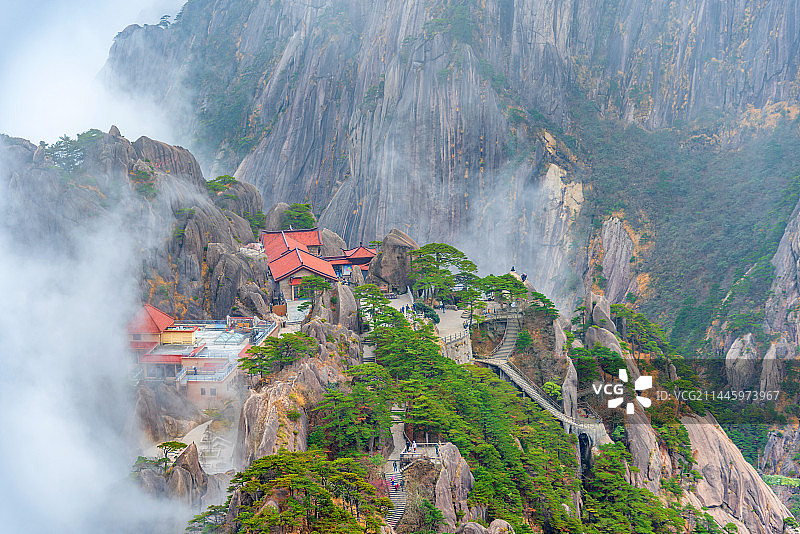 中国安徽黄山玉屏楼图片素材