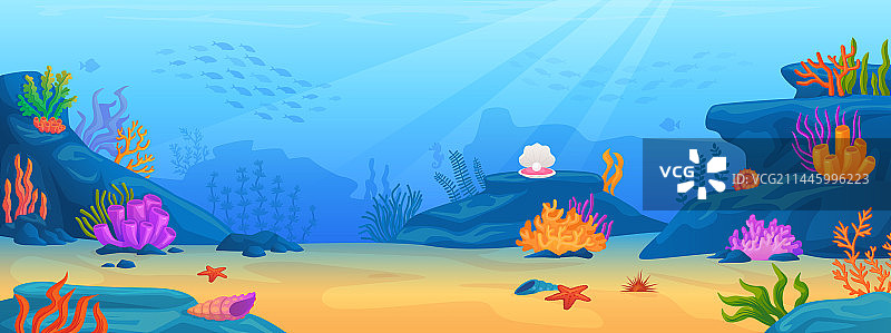海底景观、水下海洋生态系统图片素材